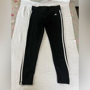 Adidas Women's Black Joggers with White Stripes